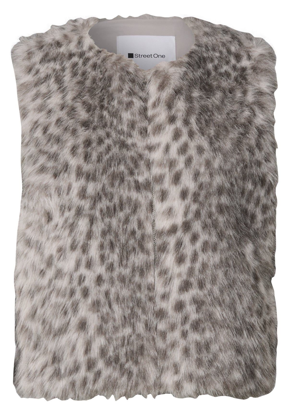 Fake-Fur Weste mit Zipper und Taschen