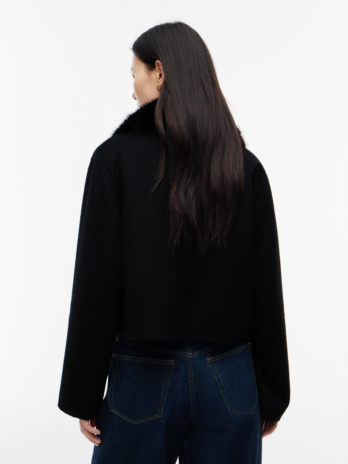 DF WOOL LADY JACKET WITH FUR