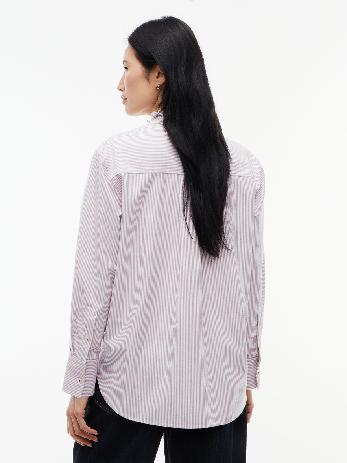 OXFORD RUFFLES RELAXED LS SHIRT