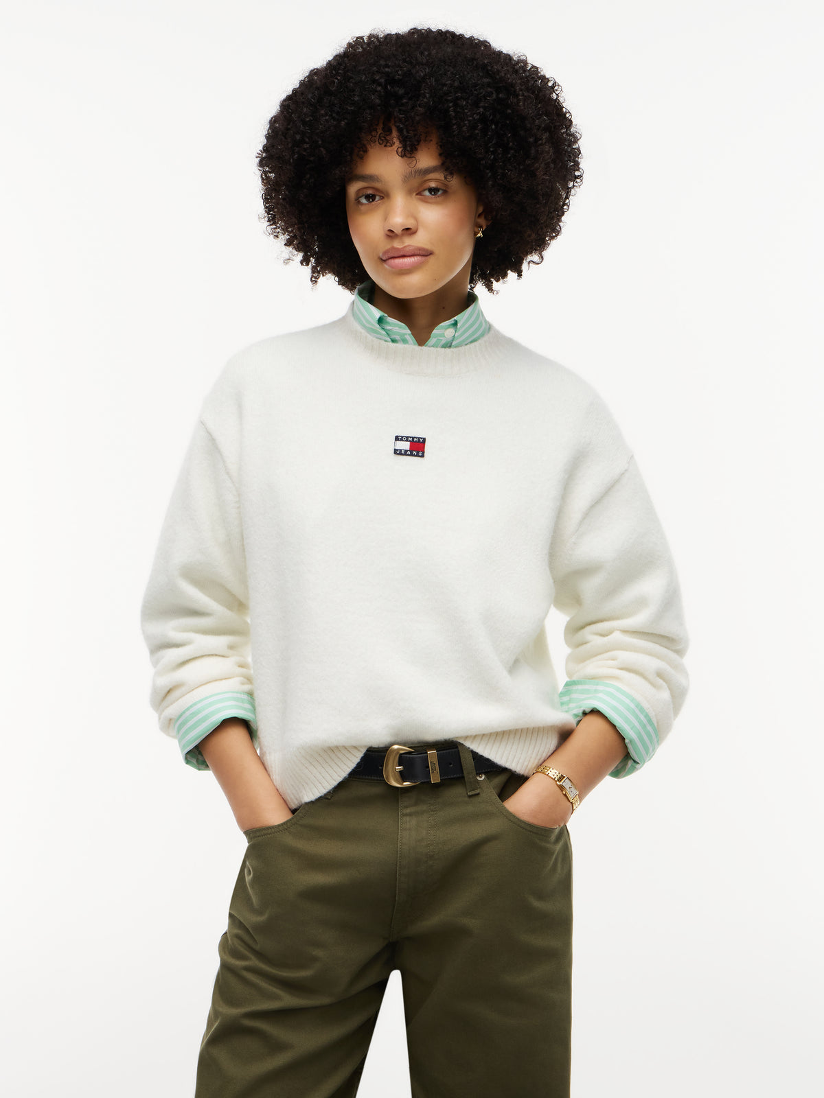 TJW FLUFFY BADGE SWEATER EXT