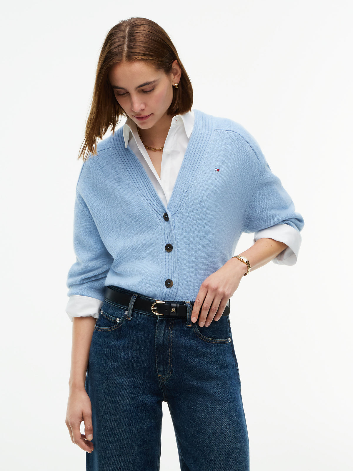 SOFT WOOL V-NK CARDIGAN BUTTONS