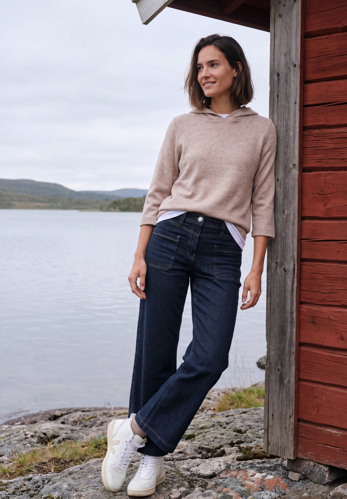 Wide Leg Jeans mit Patch-Pockets