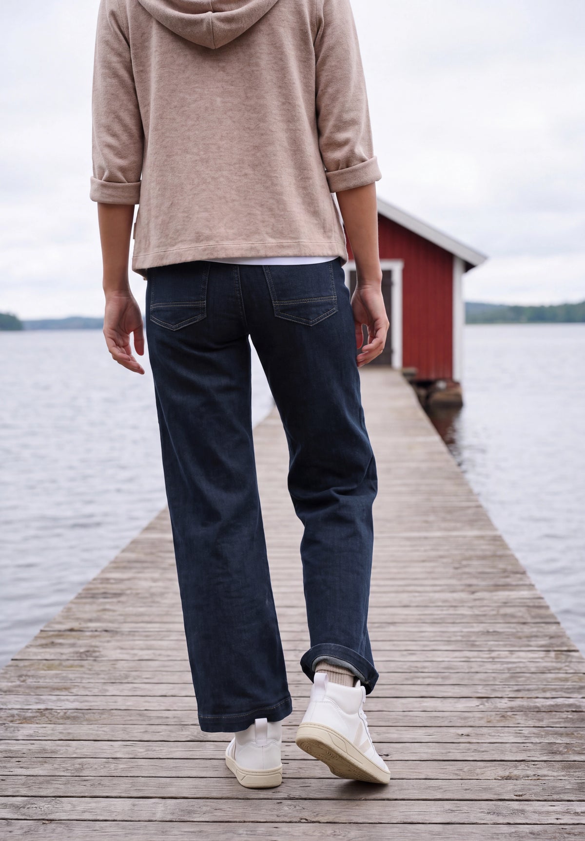 Wide Leg Jeans mit Patch-Pockets