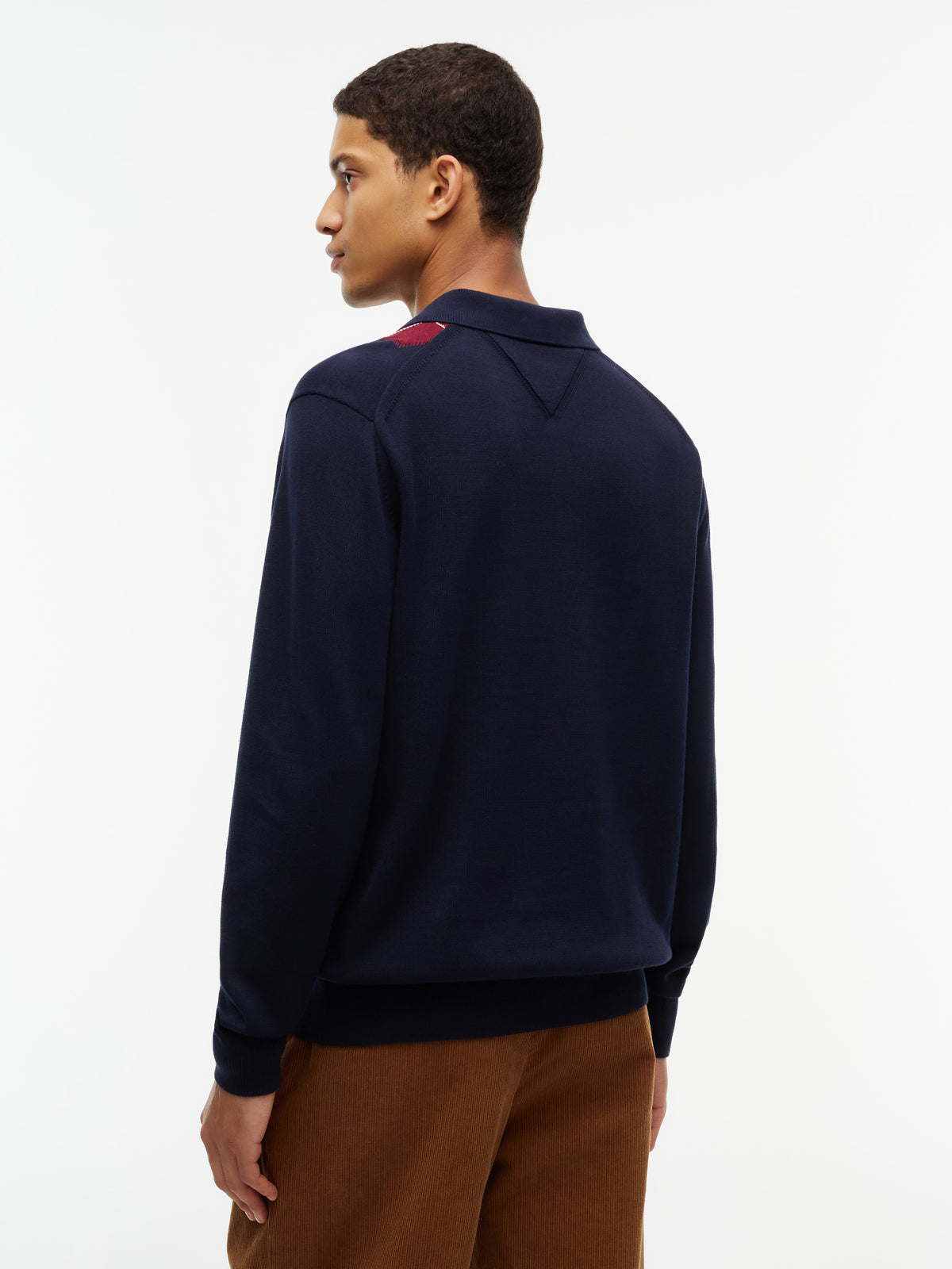 PLACED ARGYLE LS POLO