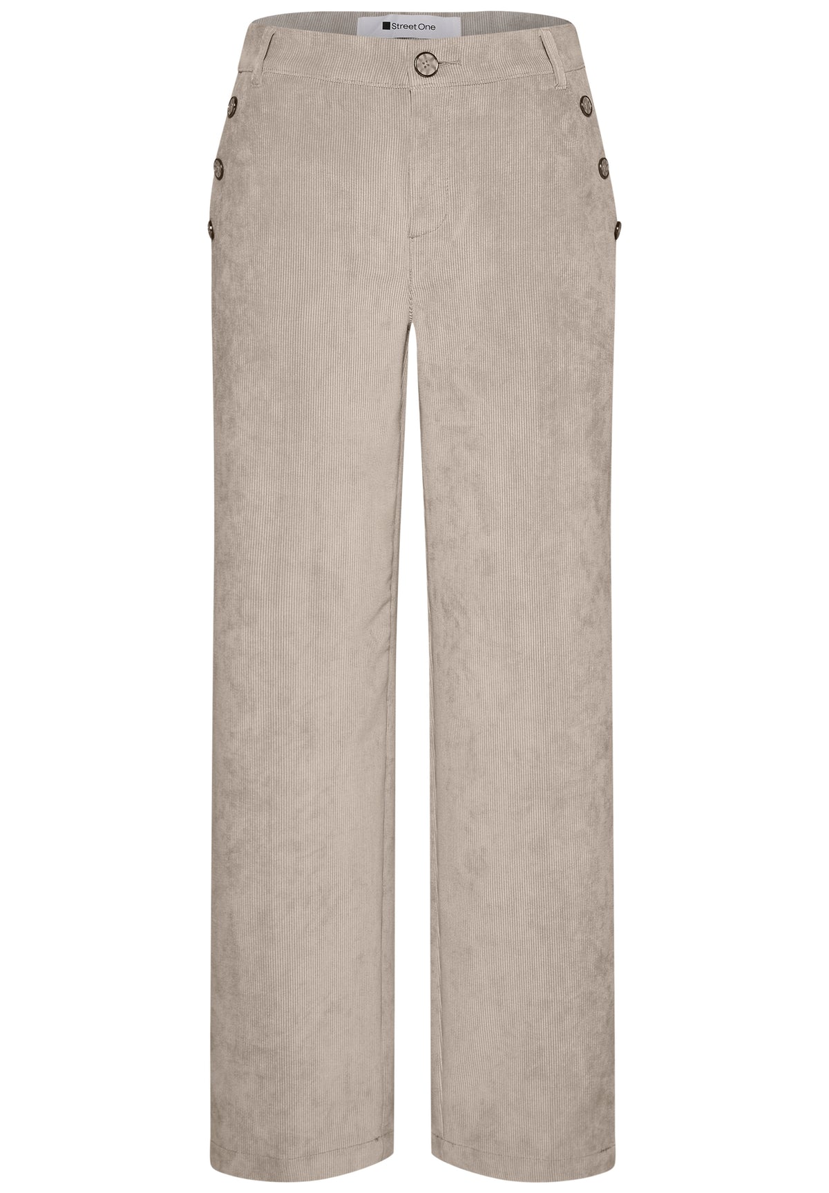 Mid Waist Straight Leg Hose mit Knöpfen