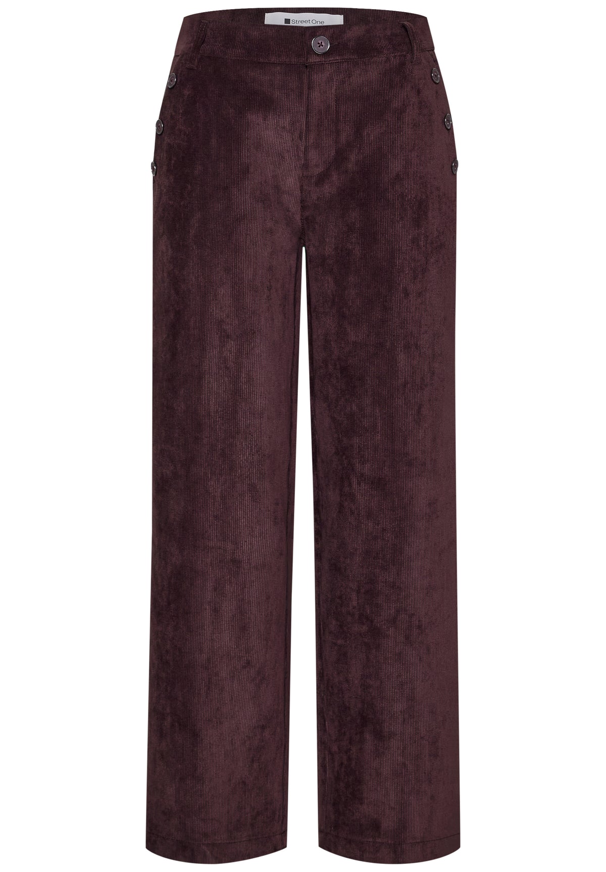 Mid Waist Straight Leg Hose mit Knöpfen