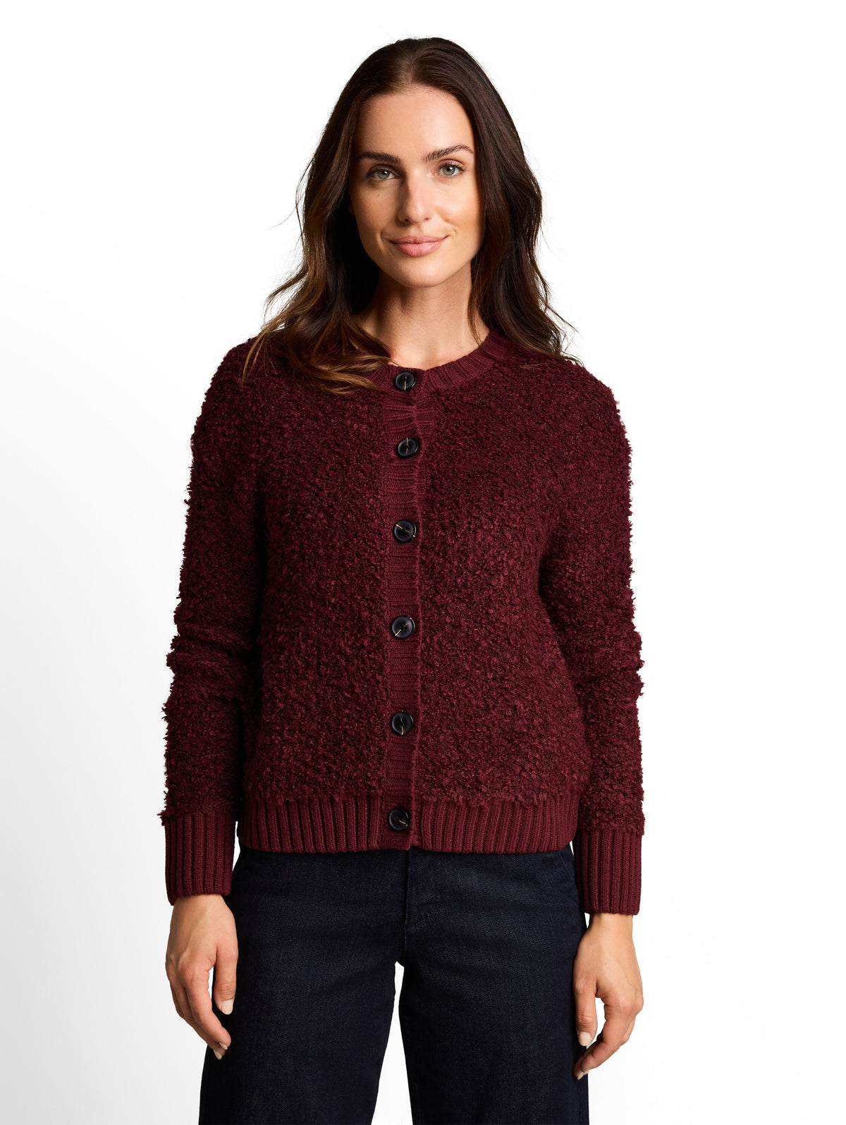 Loose Fit Bouclé Cardigan