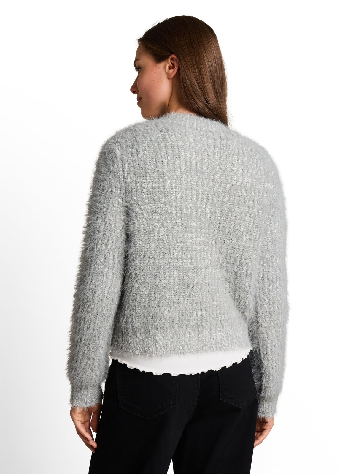 Loose Fit Cardigan aus Federgarn