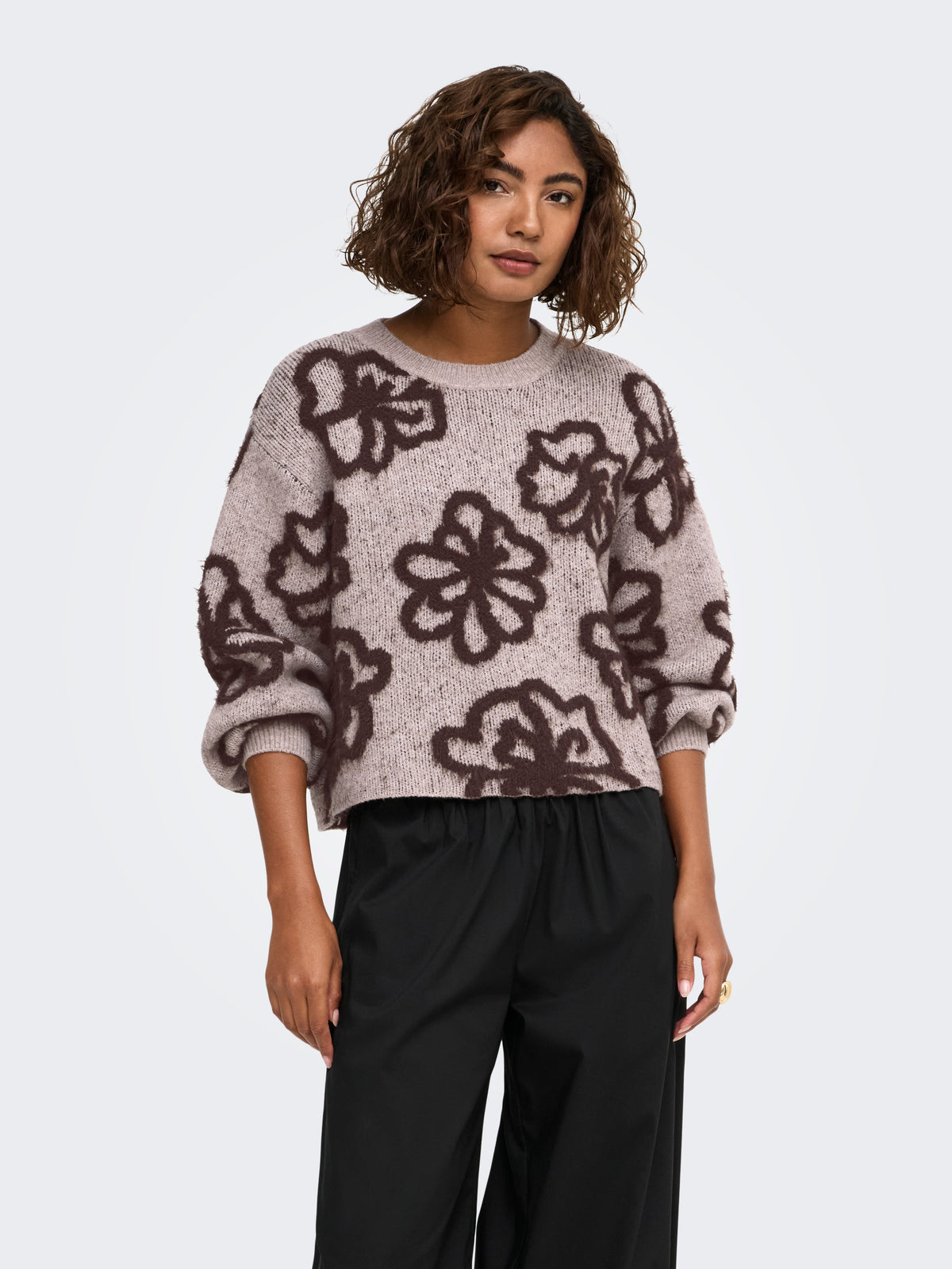 ONLFELICIA LS SHORT O-NECK DETAIL KNT