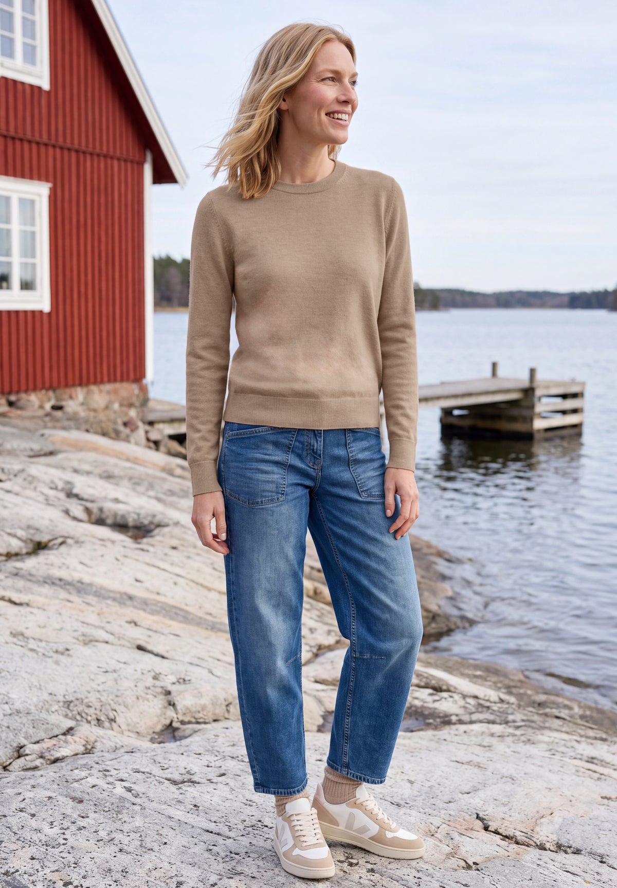 Pullover in Unifarbe mit Rundhals
