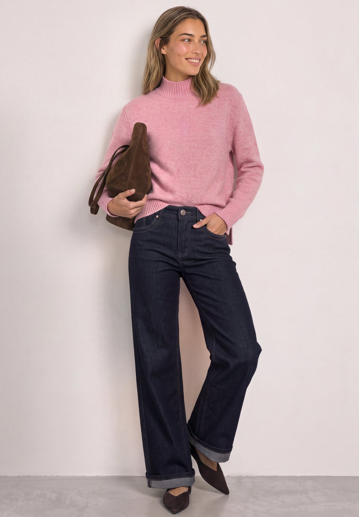 Mouliné Pullover mit Turtle Neck