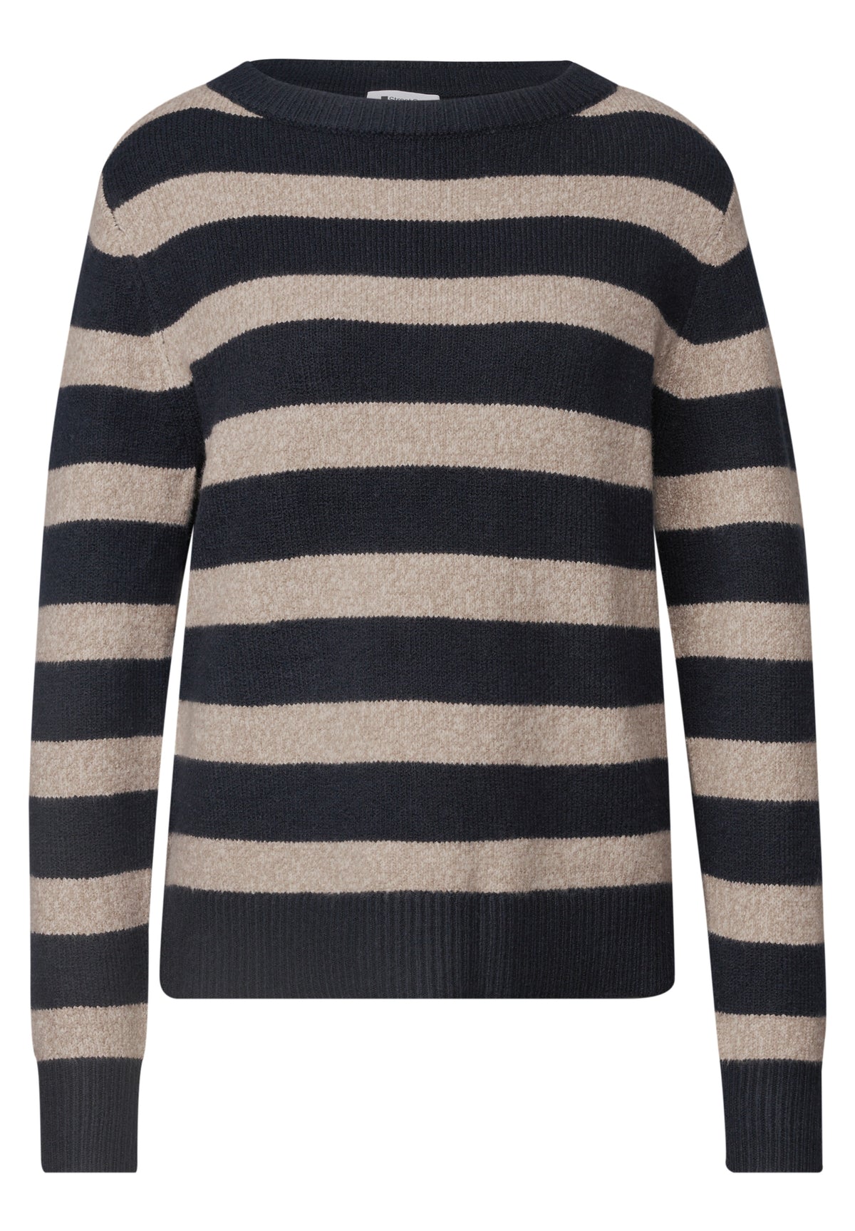 Pullover mit Boat Neck und Streifen