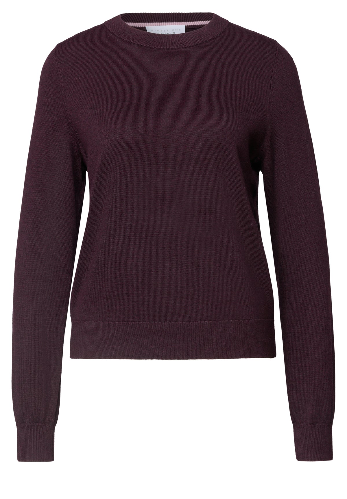 Pullover mit Rundhals in Unifarbe