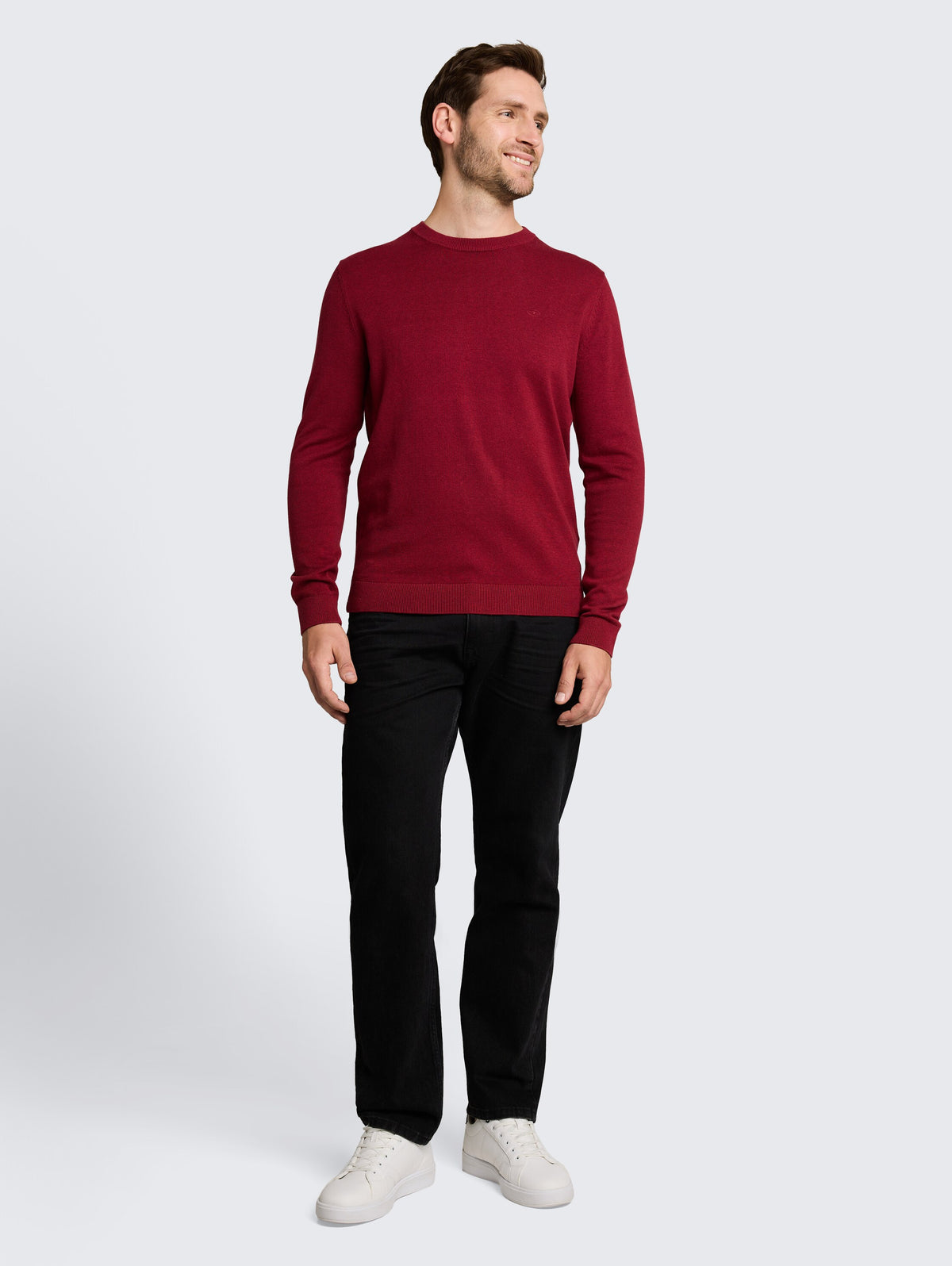 Basic Strickpullover aus Baumwolle