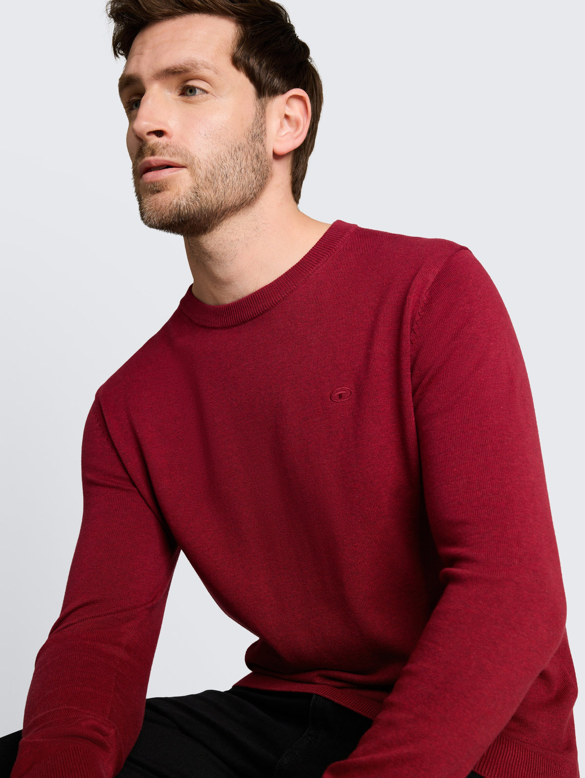 Basic Strickpullover aus Baumwolle