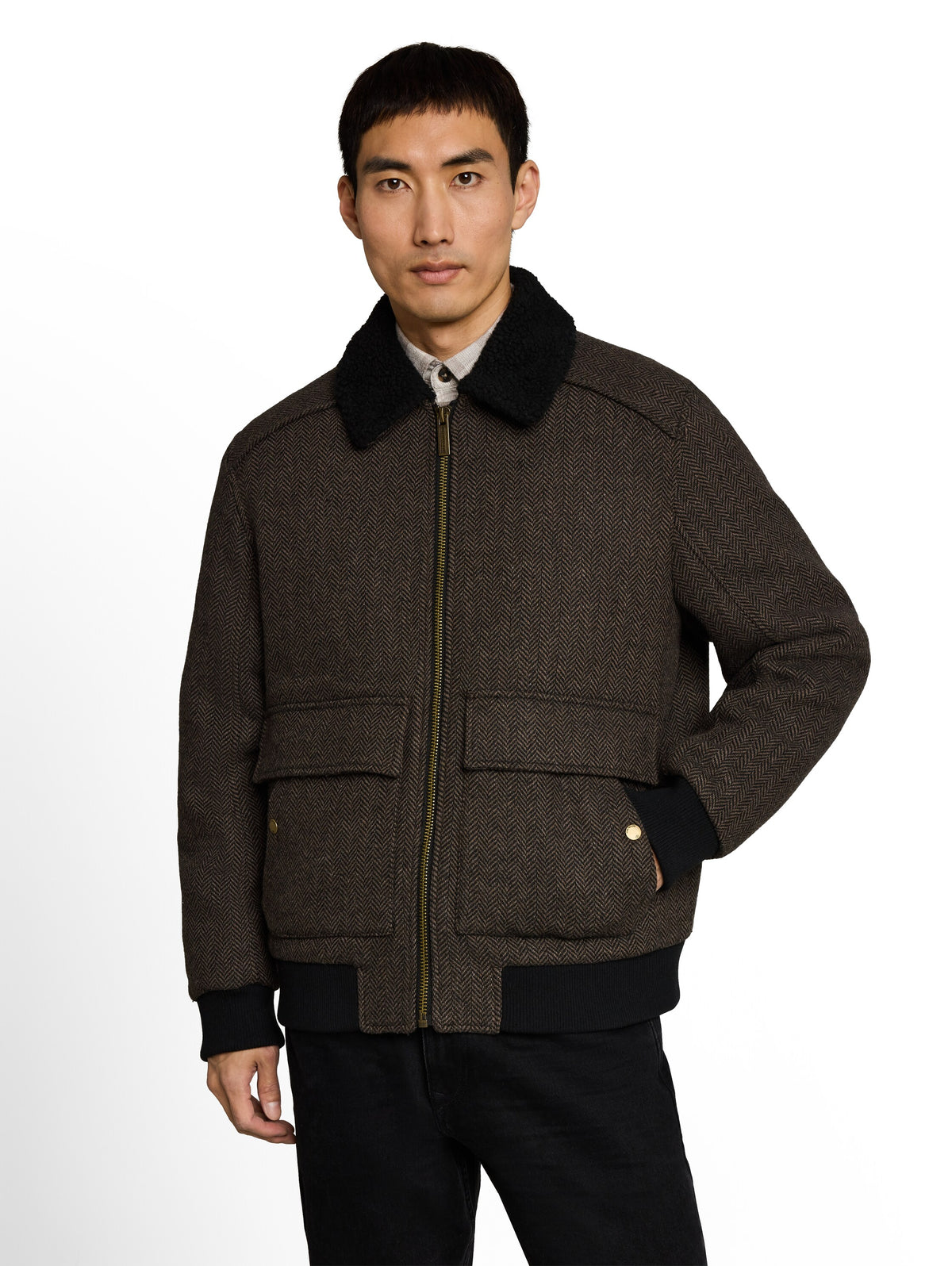 Pilotenjacke mit Wollanteil