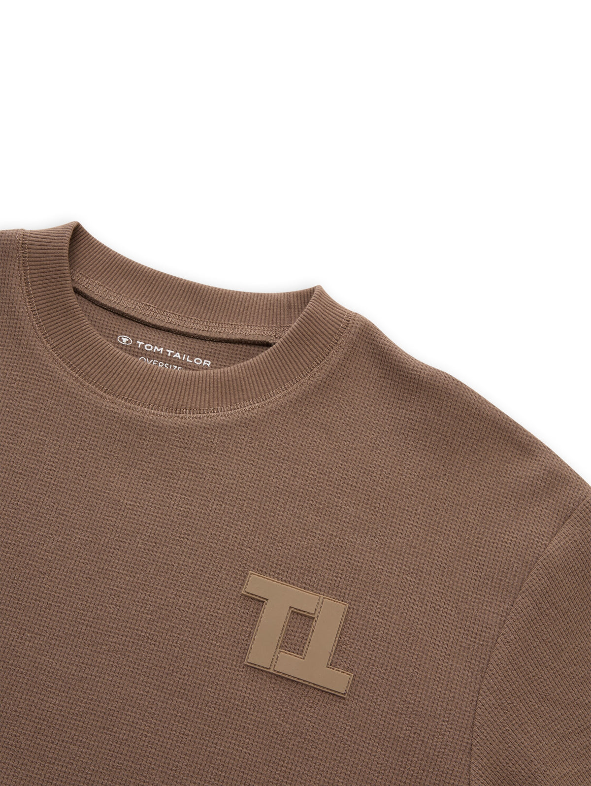 Oversize Langarmshirt mit Waffelstruktur