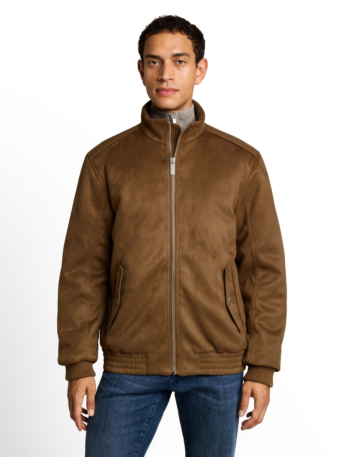 Blouson Jacke in Wildleder-Optik