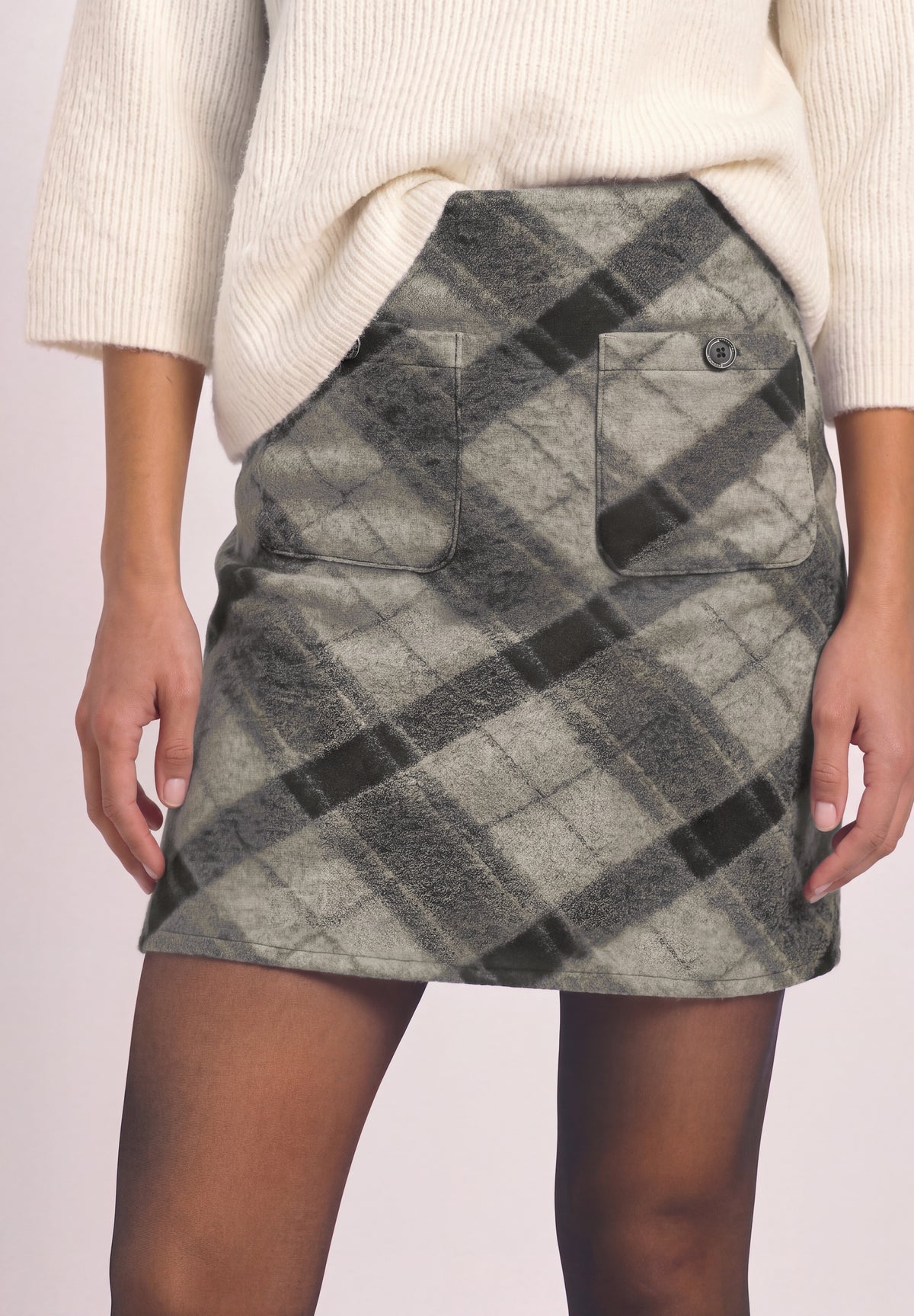 Knielanger Rock mit Patch-Pockets