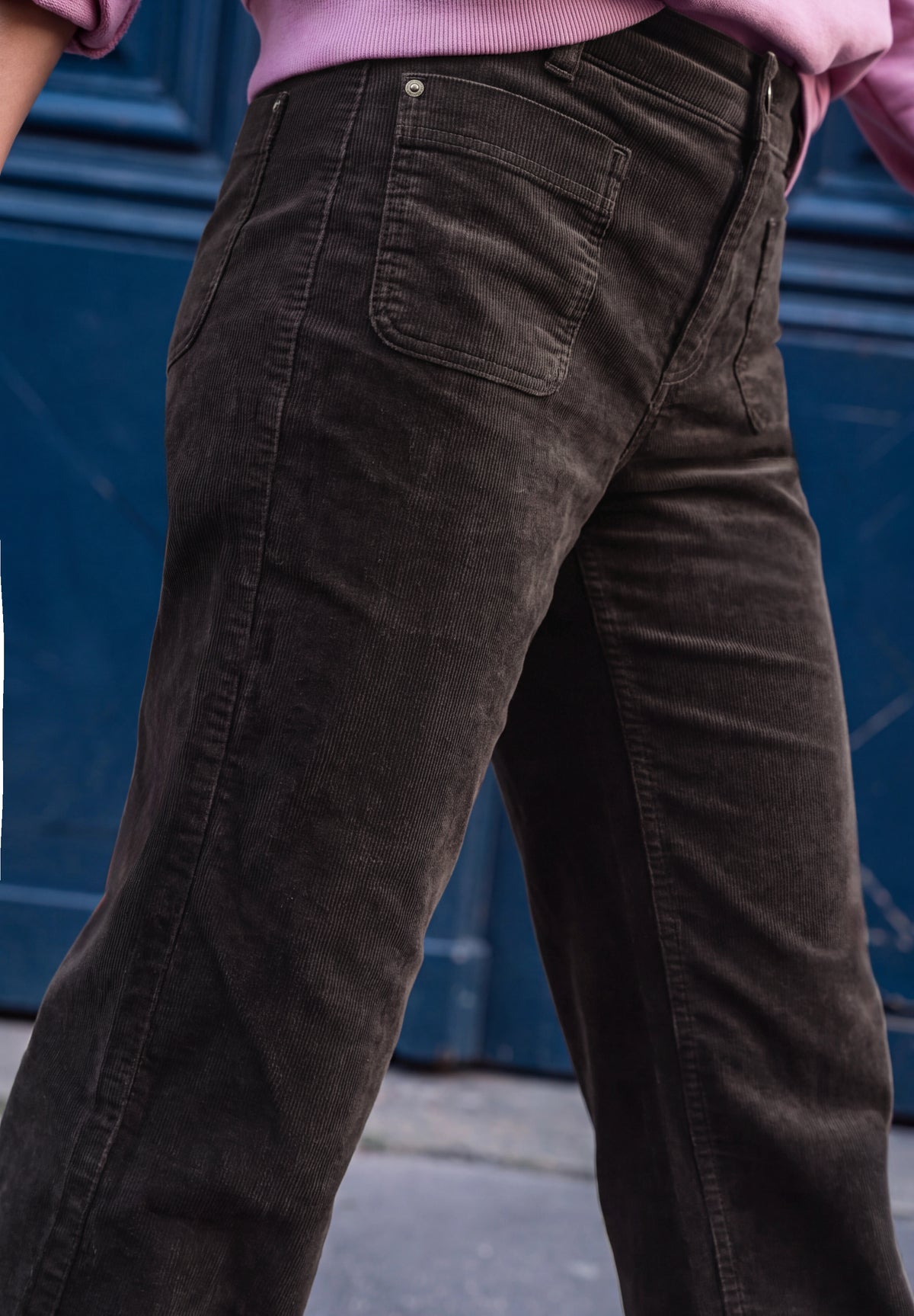 Mid Waist Wide Leg Hose im Casual Fit