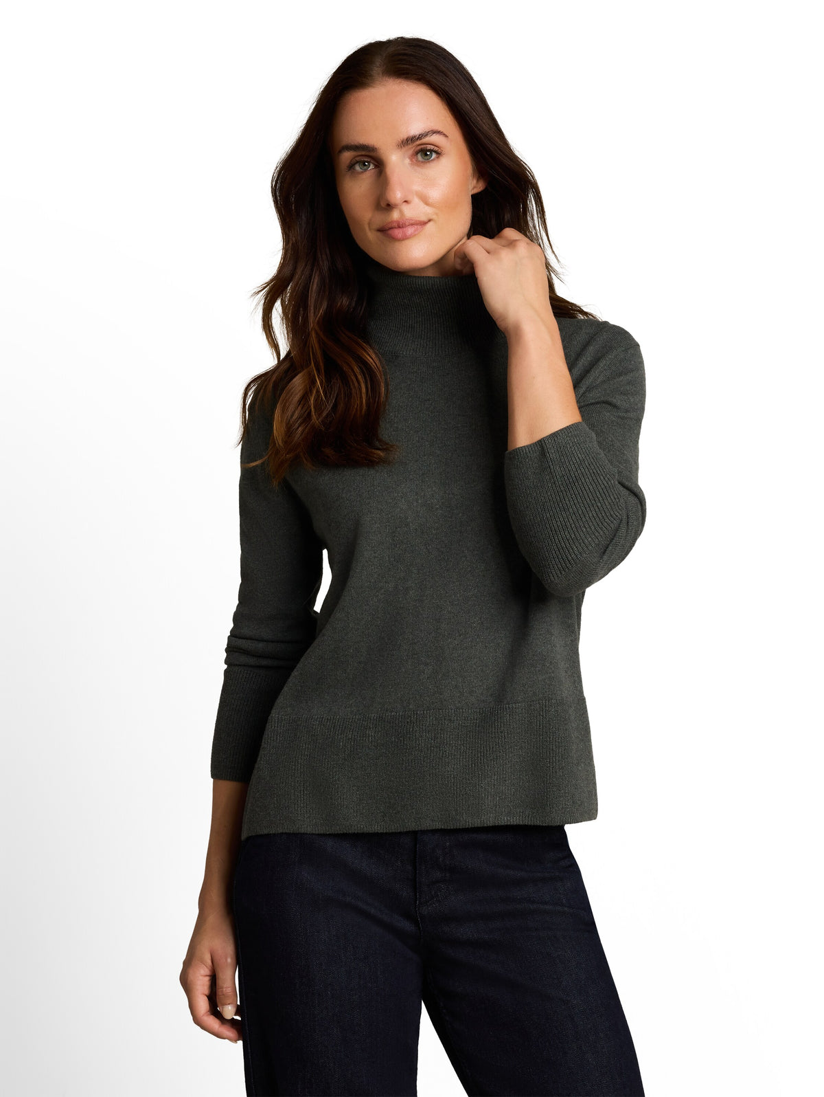 Rollkragenpullover mit Kaschmir-Anteil