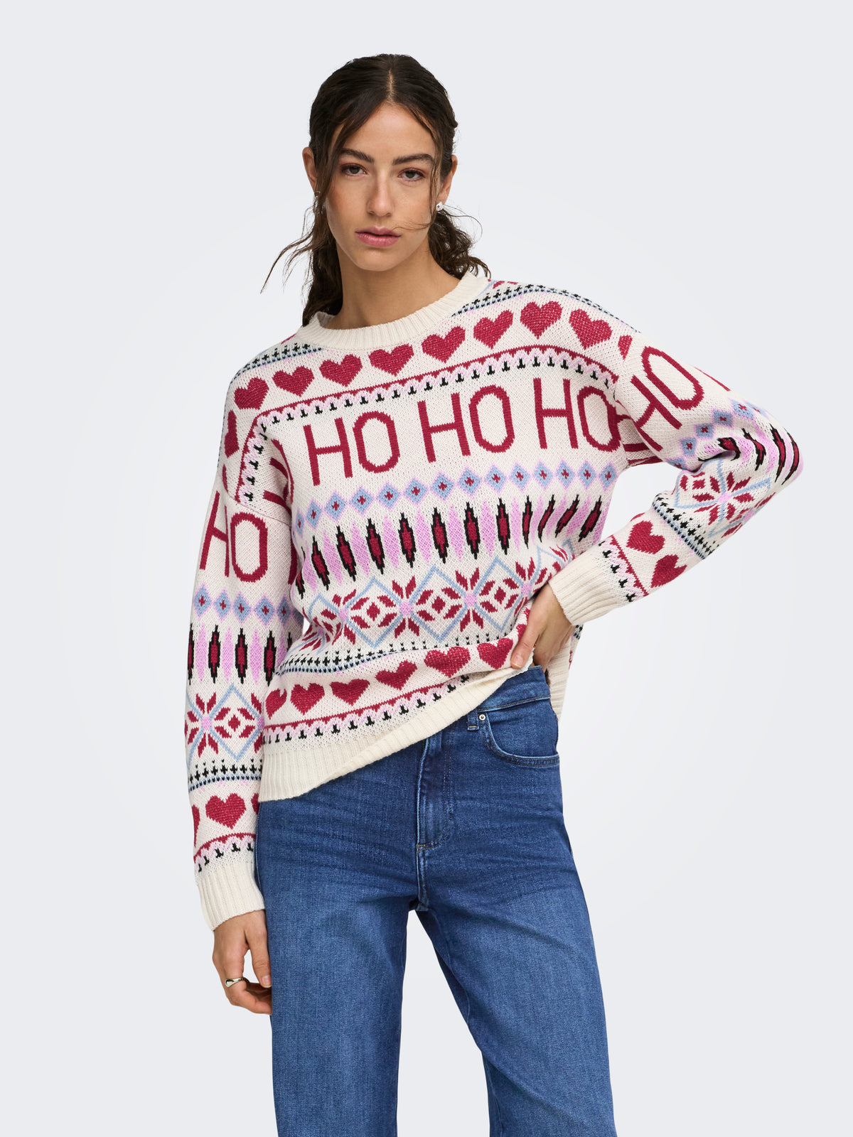 ONLXMAS HO LS O-NECK KNT