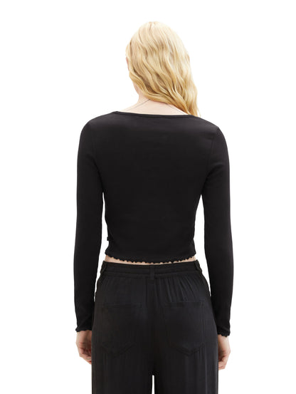 Tom Tailor Denim Cropped Pullover Weiblich mit Bio-Baumwolle
