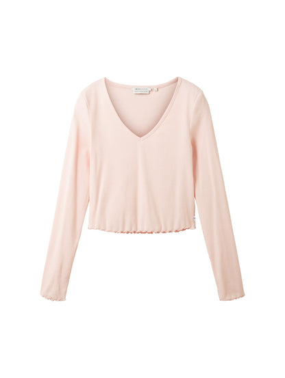 Tom Tailor Denim Cropped Pullover Weiblich mit Bio-Baumwolle
