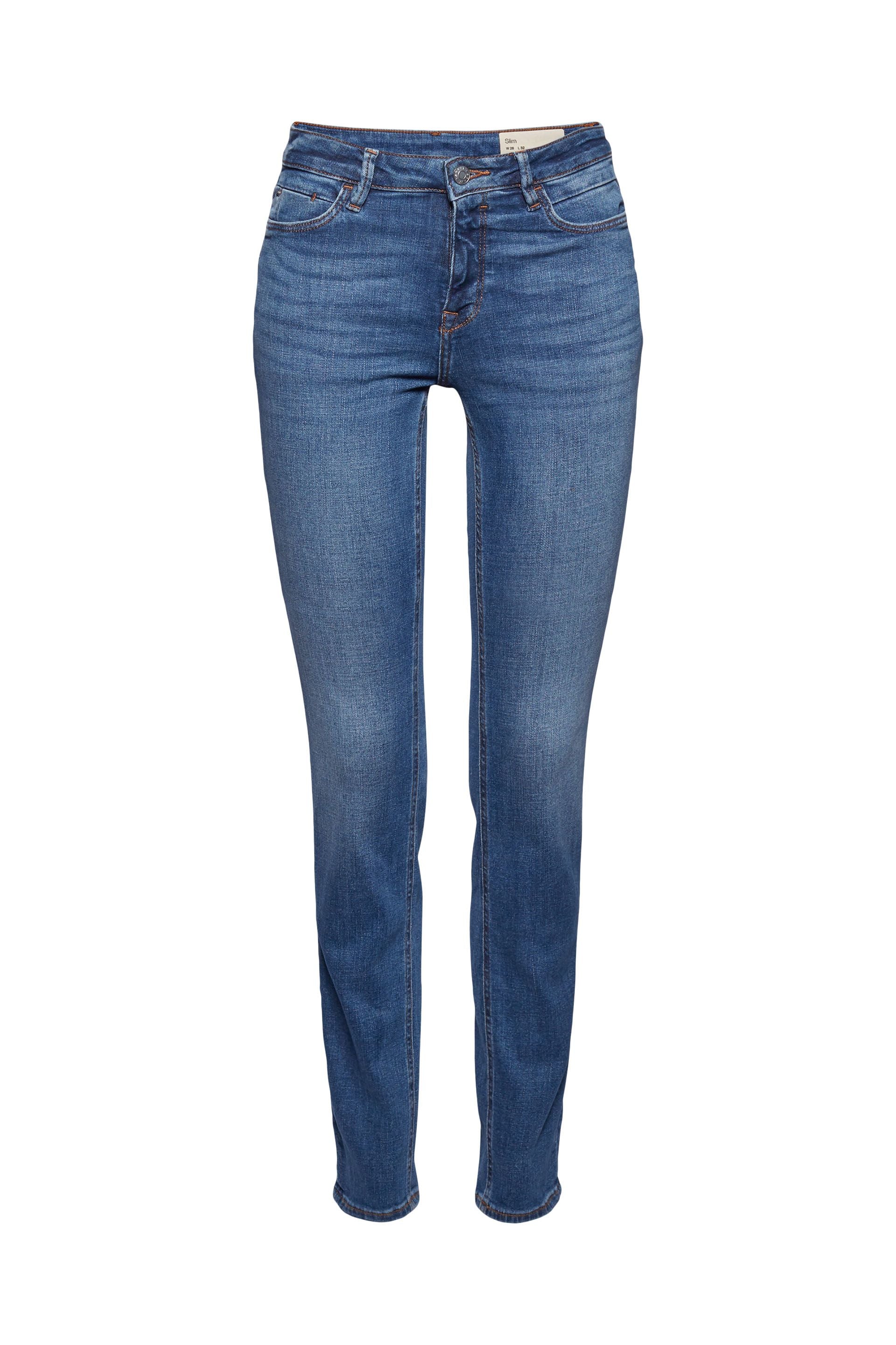 ESPRIT Denim Jeans Schmale Passform Damen Organic Cotton Stretchkomfort