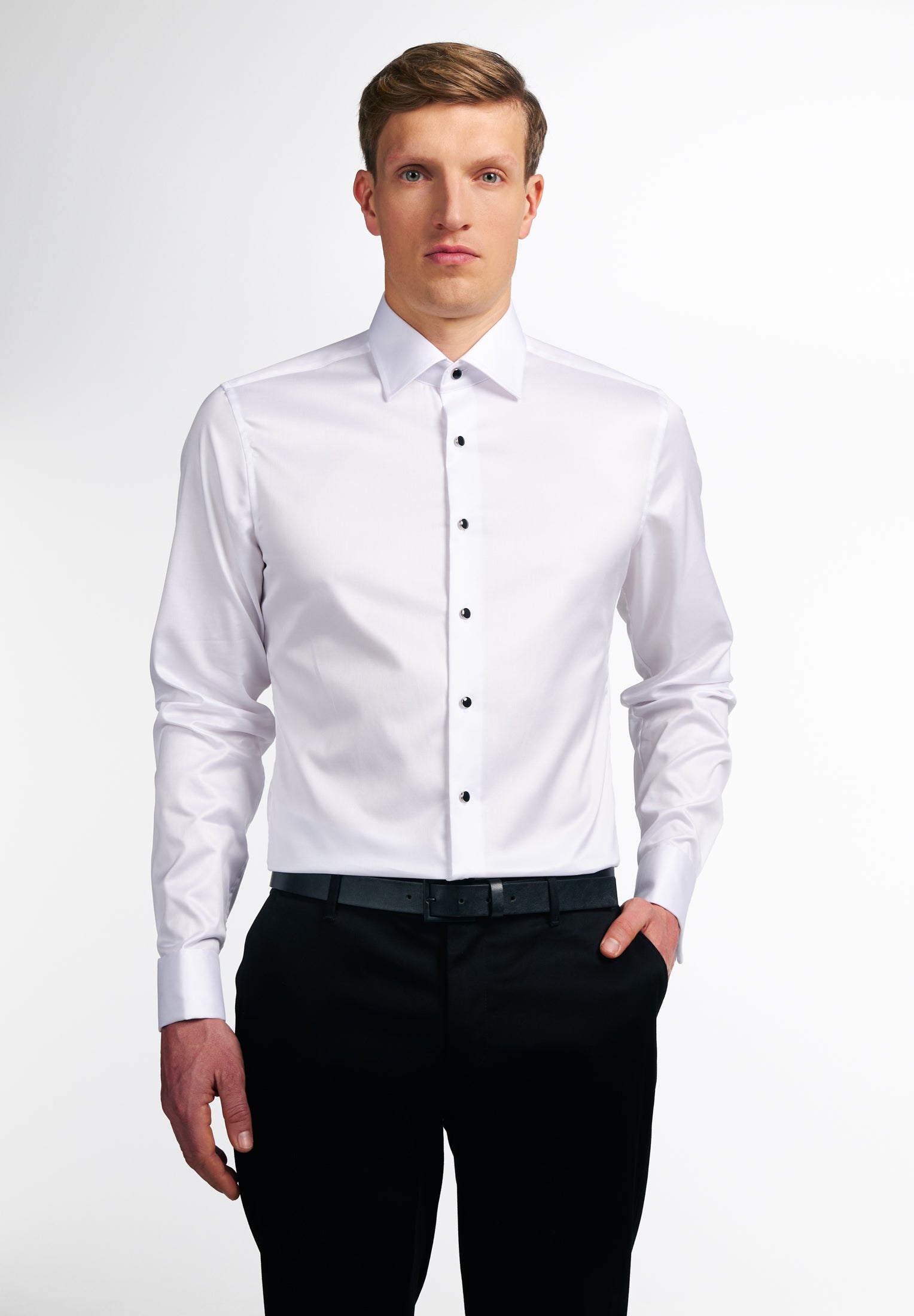 Luxury Twill-Hemd Herren Bügelfrei Kent-Kragen