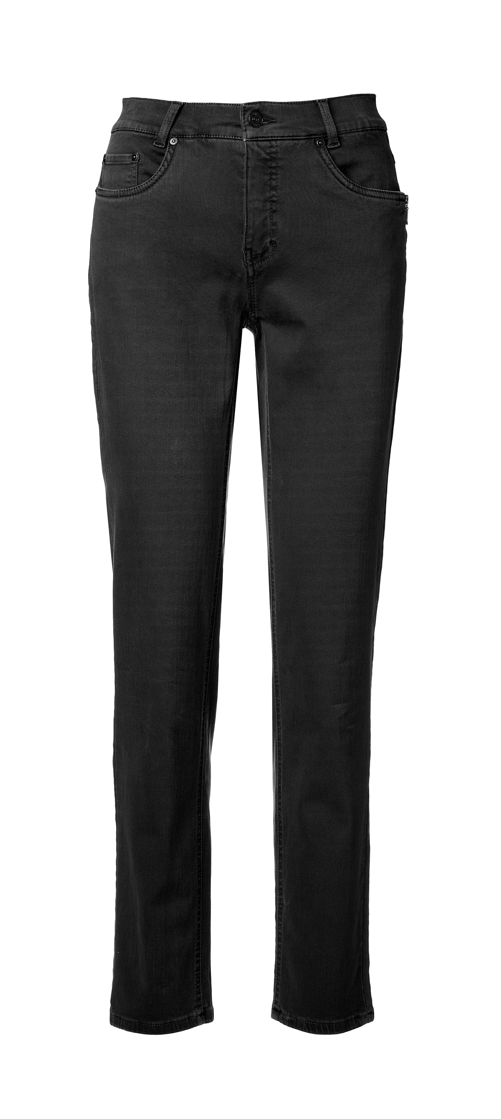 Anna Montana Slim Fit Organic Ring Optik Jeans Damen Zier-Reißverschluss