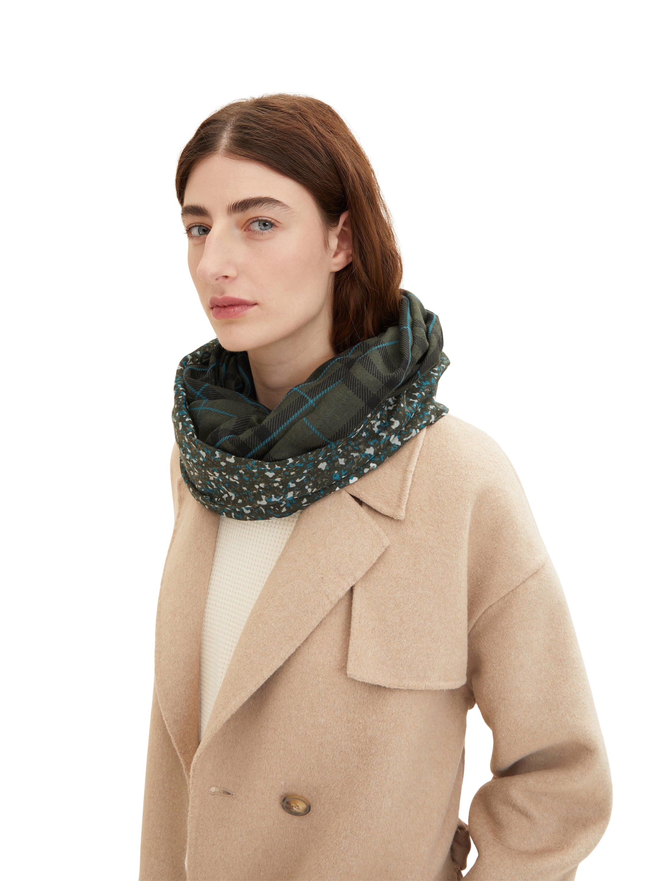 Tom Tailor Denim Schal gemustert Unisex aus recycelten Polyesterfasern