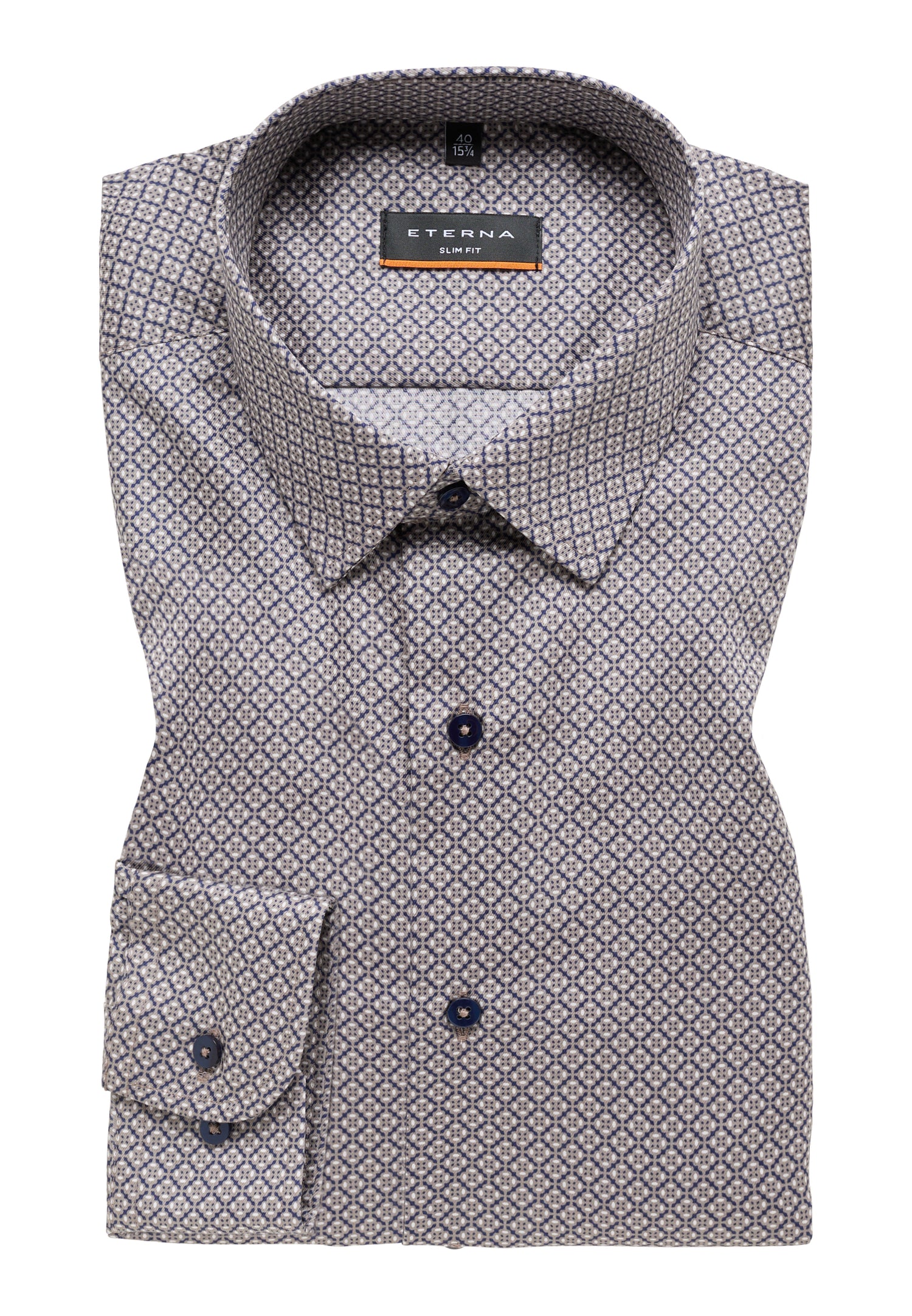 Eterna Slim Fit Langarmhemd Herren Bügelfrei Twill