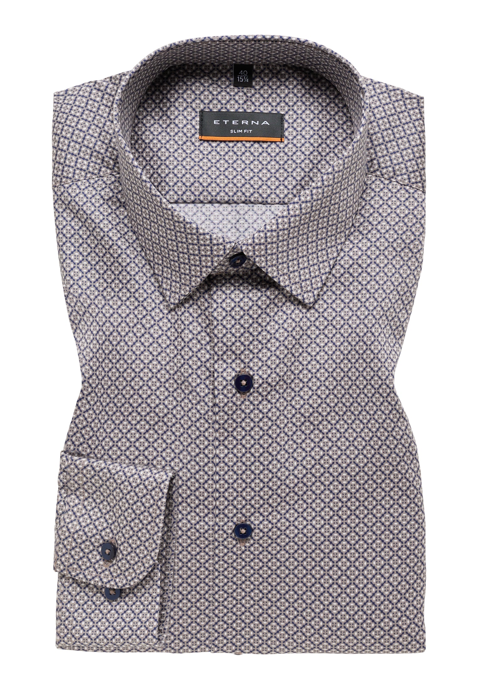 Eterna Slim Fit Langarmhemd Herren Bügelfrei Twill