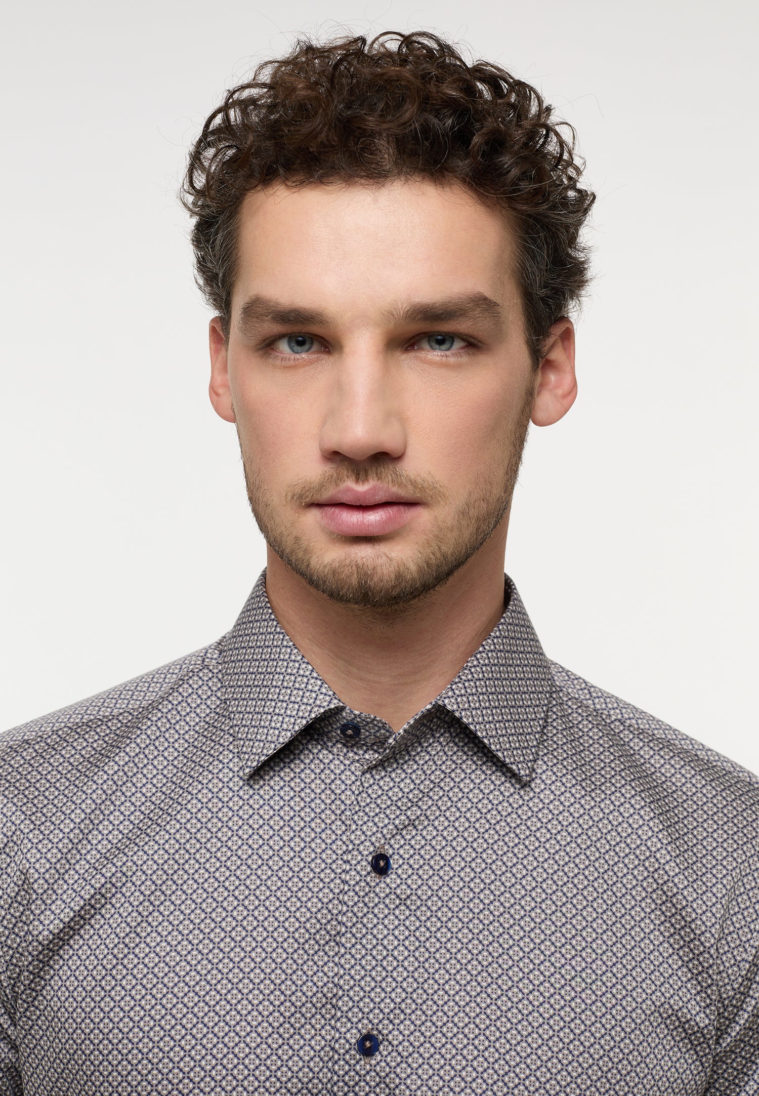 Eterna Slim Fit Langarmhemd Herren Bügelfrei Twill