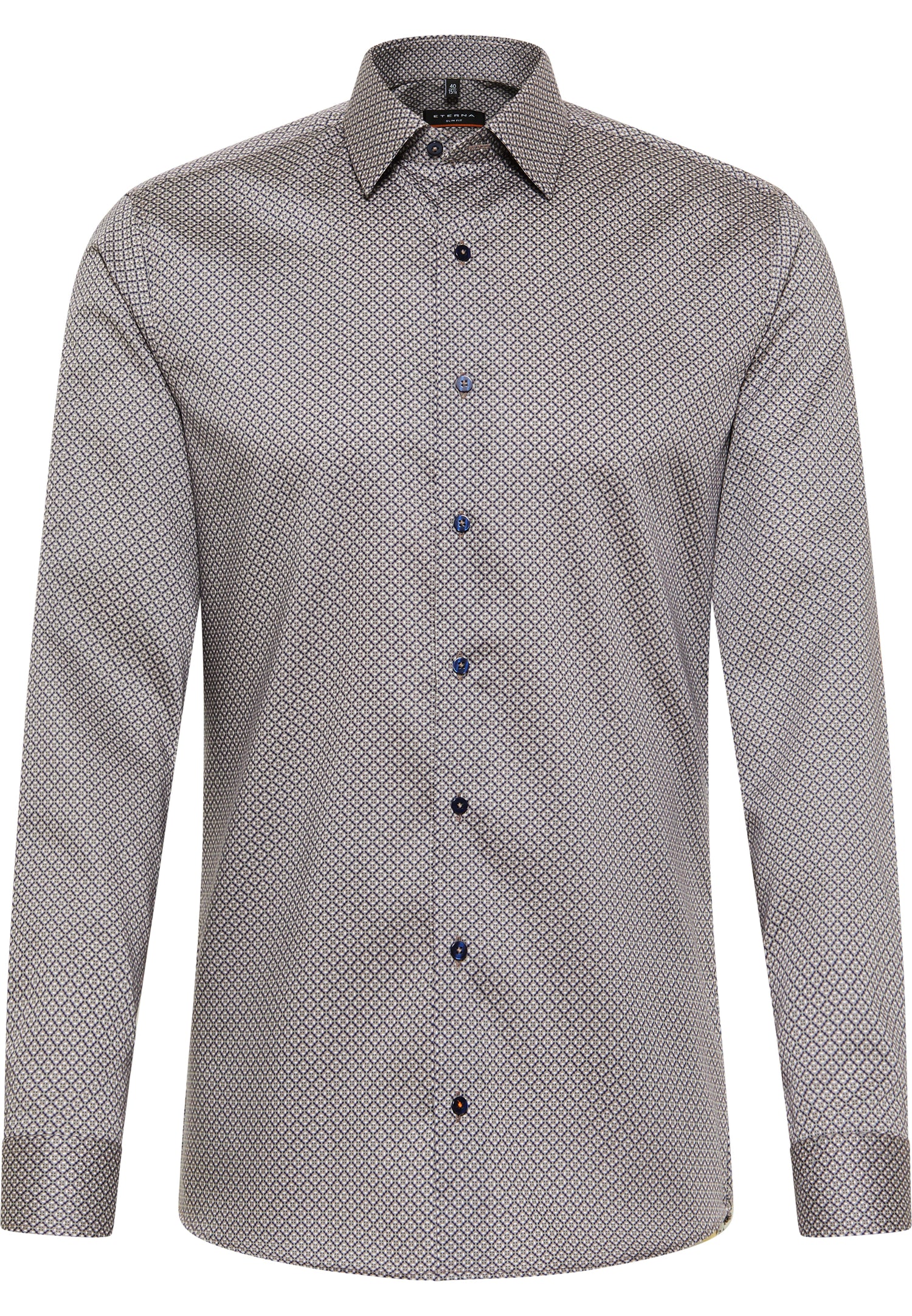 Eterna Slim Fit Langarmhemd Herren Bügelfrei Twill