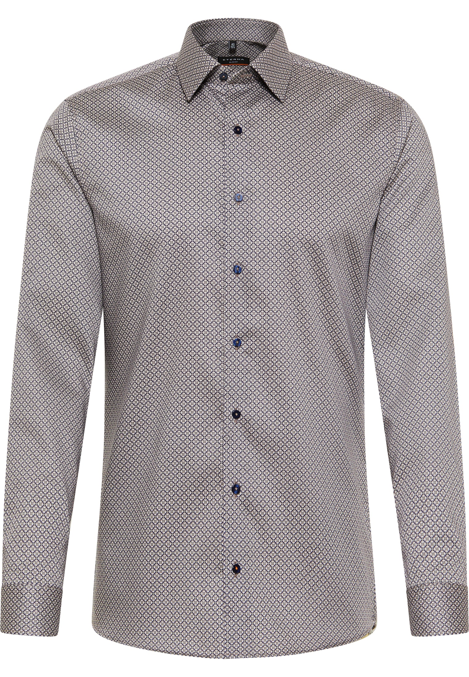 Eterna Slim Fit Langarmhemd Herren Bügelfrei Twill