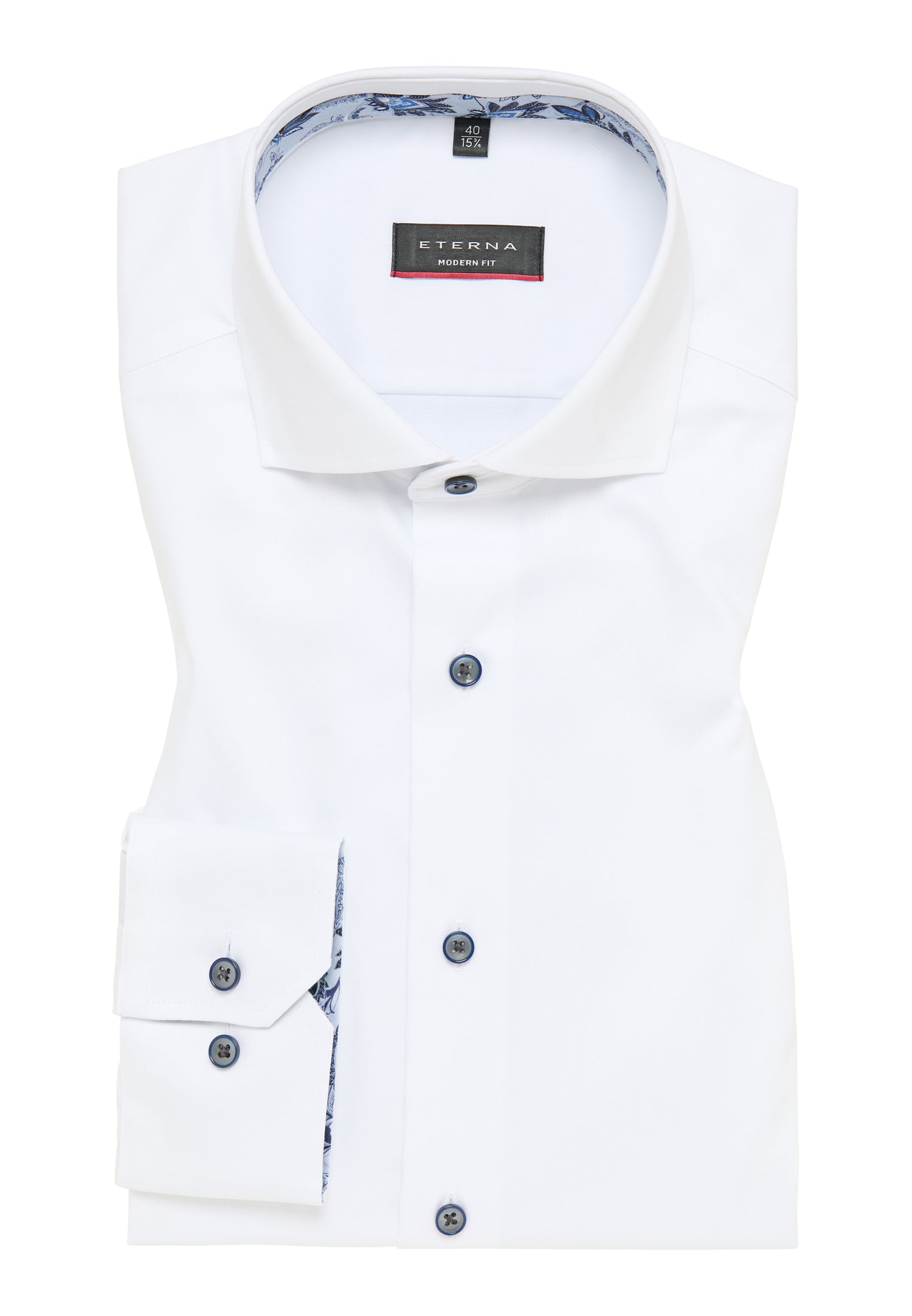 Modern Fit Twill-Hemd mit Hai-Kragen für Herren