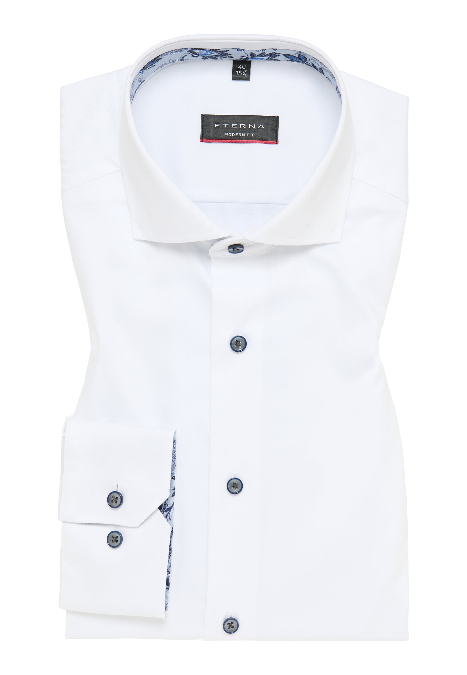 Modern Fit Twill-Hemd mit Hai-Kragen für Herren