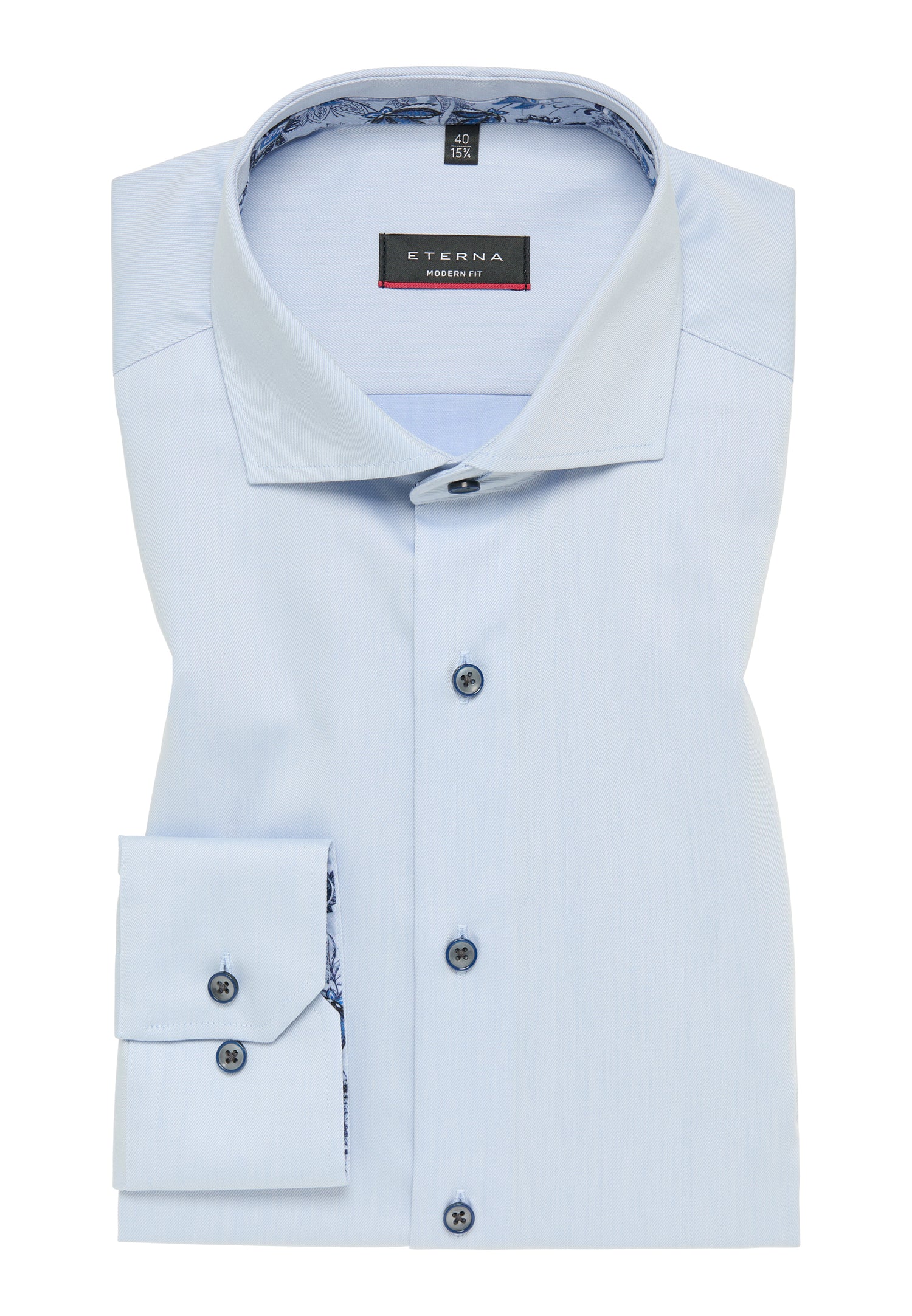 Modern Fit Twill-Hemd mit Hai-Kragen für Herren