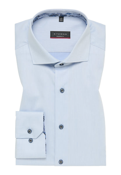 Modern Fit Twill-Hemd mit Hai-Kragen für Herren