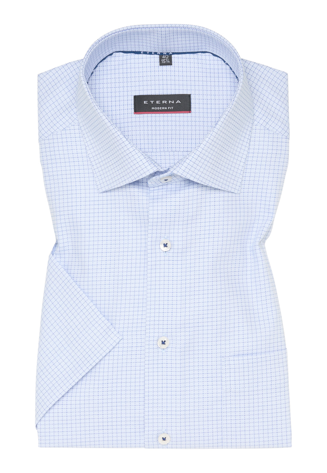 Eterna Twill-Kurzarmhemd Modern Fit Herren Bügelfrei