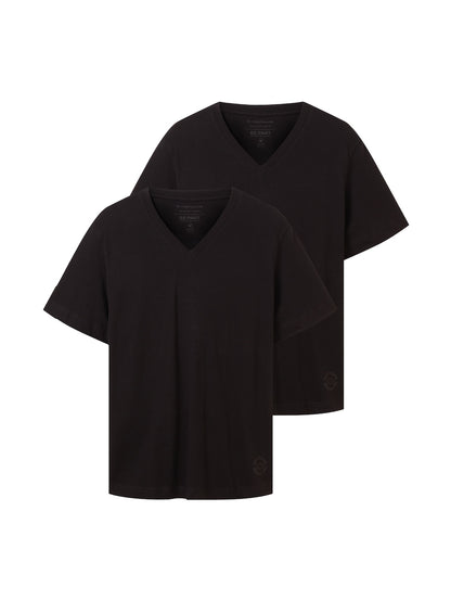 Tom Tailor Denim V-Ausschnitt T-Shirt für Herren aus nachhaltiger Baumwolle