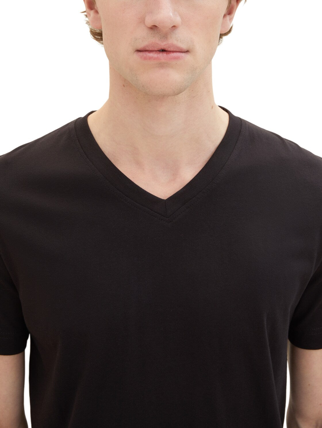 Tom Tailor Denim V-Ausschnitt T-Shirt für Herren aus nachhaltiger Baumwolle