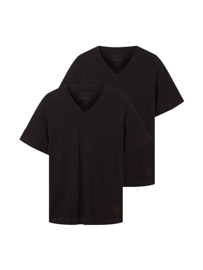 Tom Tailor Denim V-Ausschnitt T-Shirt für Herren aus nachhaltiger Baumwolle