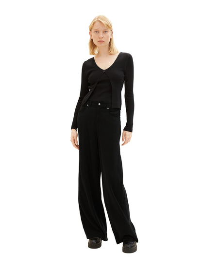 Tom Tailor Denim Bluse mit integriertem Top Damen V-Ausschnitt Regular Fit