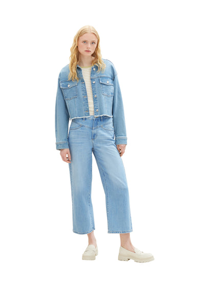 Tom Tailor Denim 3/4 Arm gestreiftes Shirt für Damen mit Rundhalsausschnitt