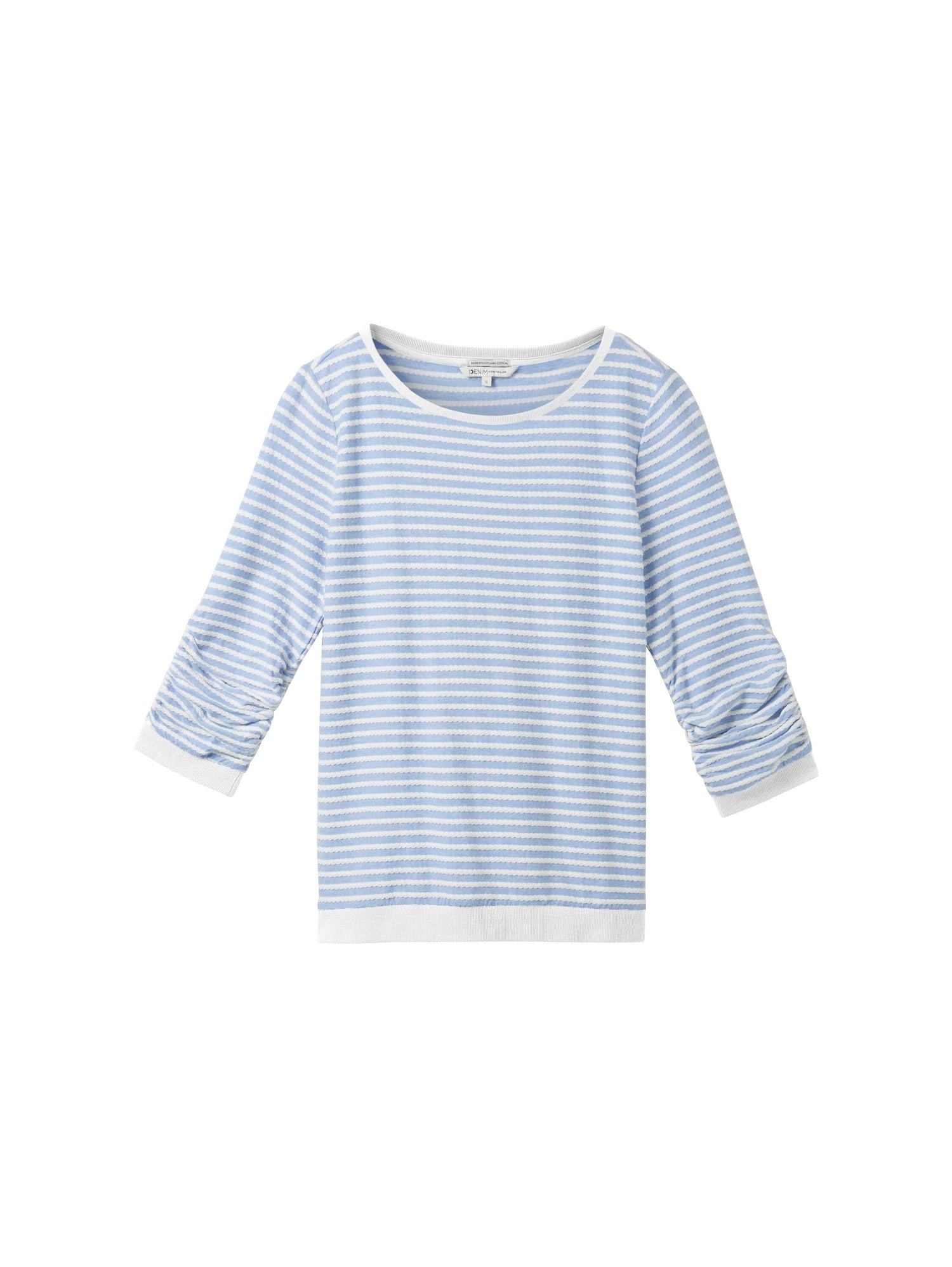 Tom Tailor Denim 3/4 Arm gestreiftes Shirt für Damen mit Rundhalsausschnitt