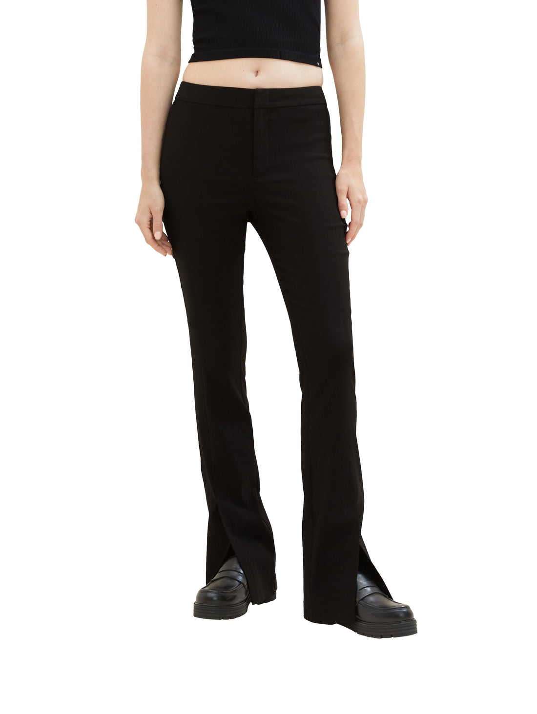 Tom Tailor Denim Damen Culotte mit Schlitz am Saum Regular Fit aus Viskose und Polyamid