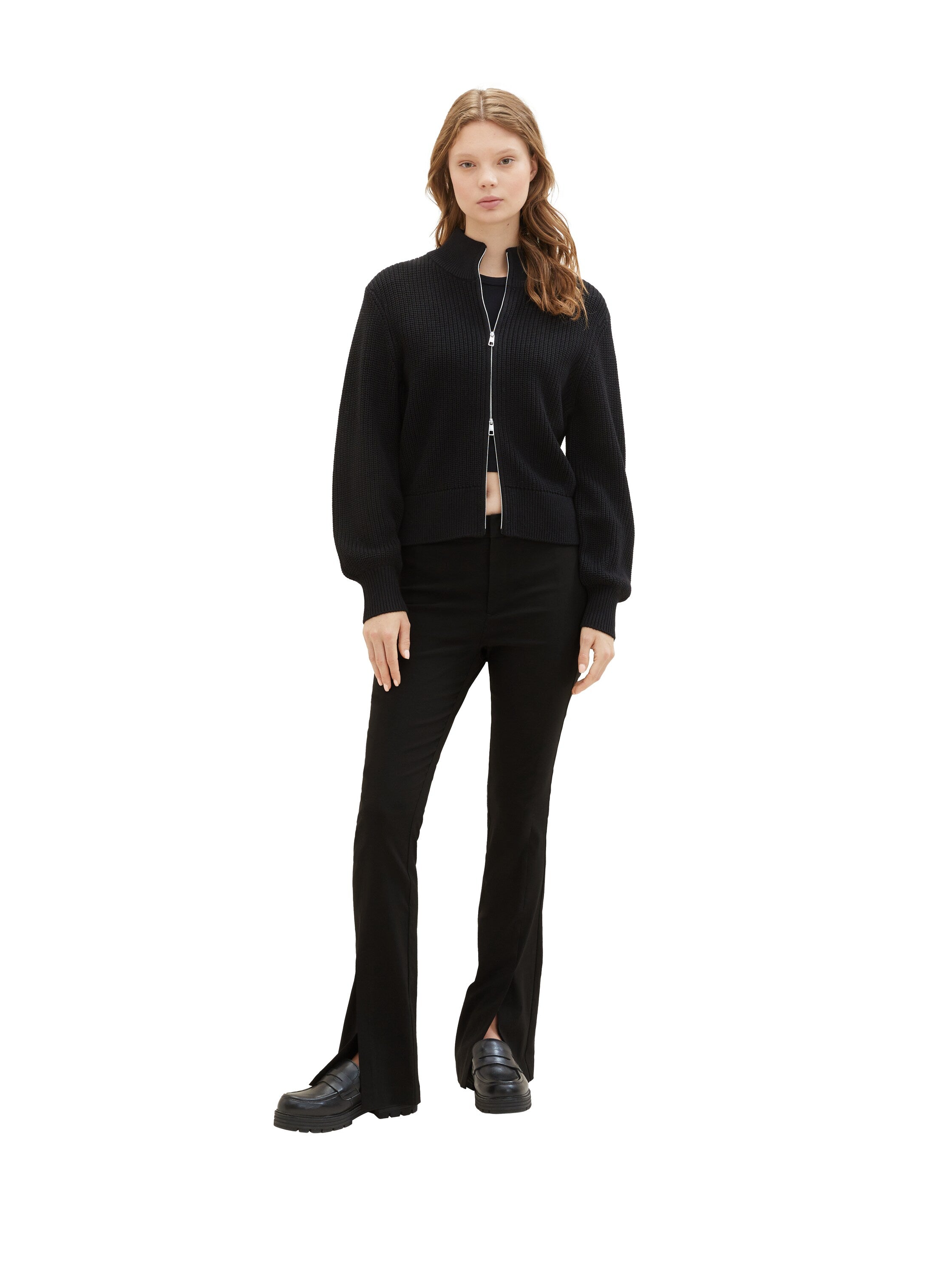 Tom Tailor Denim Damen Culotte mit Schlitz am Saum Regular Fit aus Viskose und Polyamid